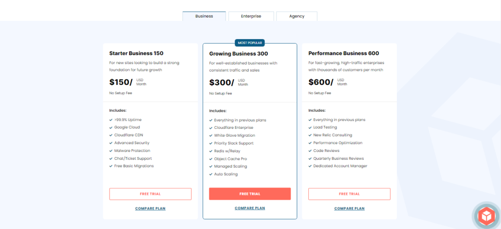 a screenshot of a Convesio website pricing page 