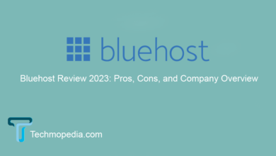 Bluehost logo with a blue and white color scheme